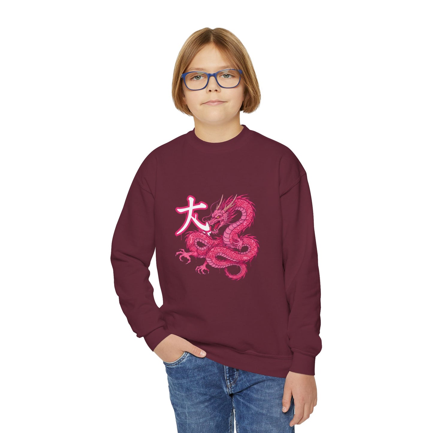 Girl Crewneck Sweatshirt — Cozy 50/50 Cotton-Poly Blend for School & Sports