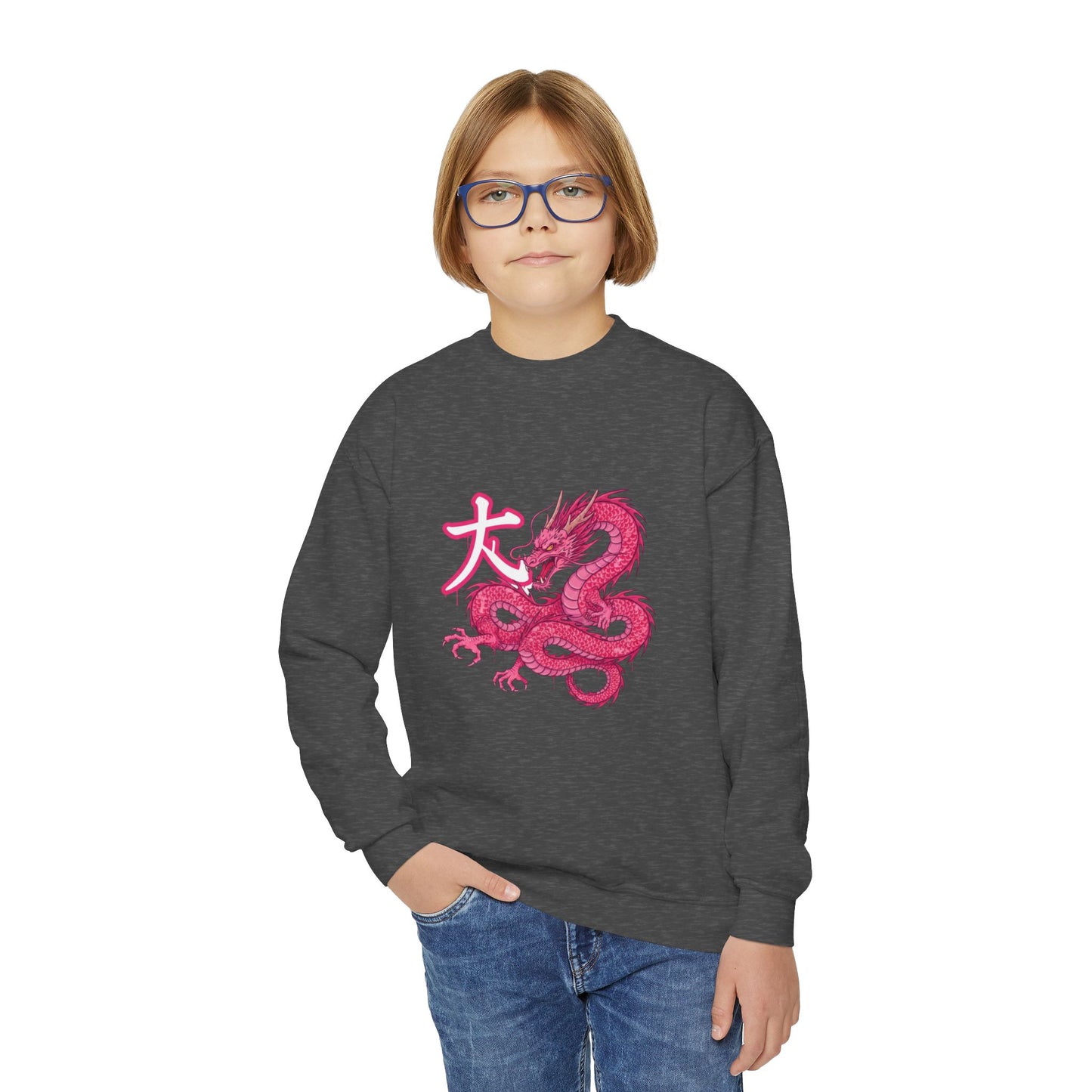 Girl Crewneck Sweatshirt — Cozy 50/50 Cotton-Poly Blend for School & Sports